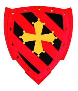 Shield - Golden Cross with Strass